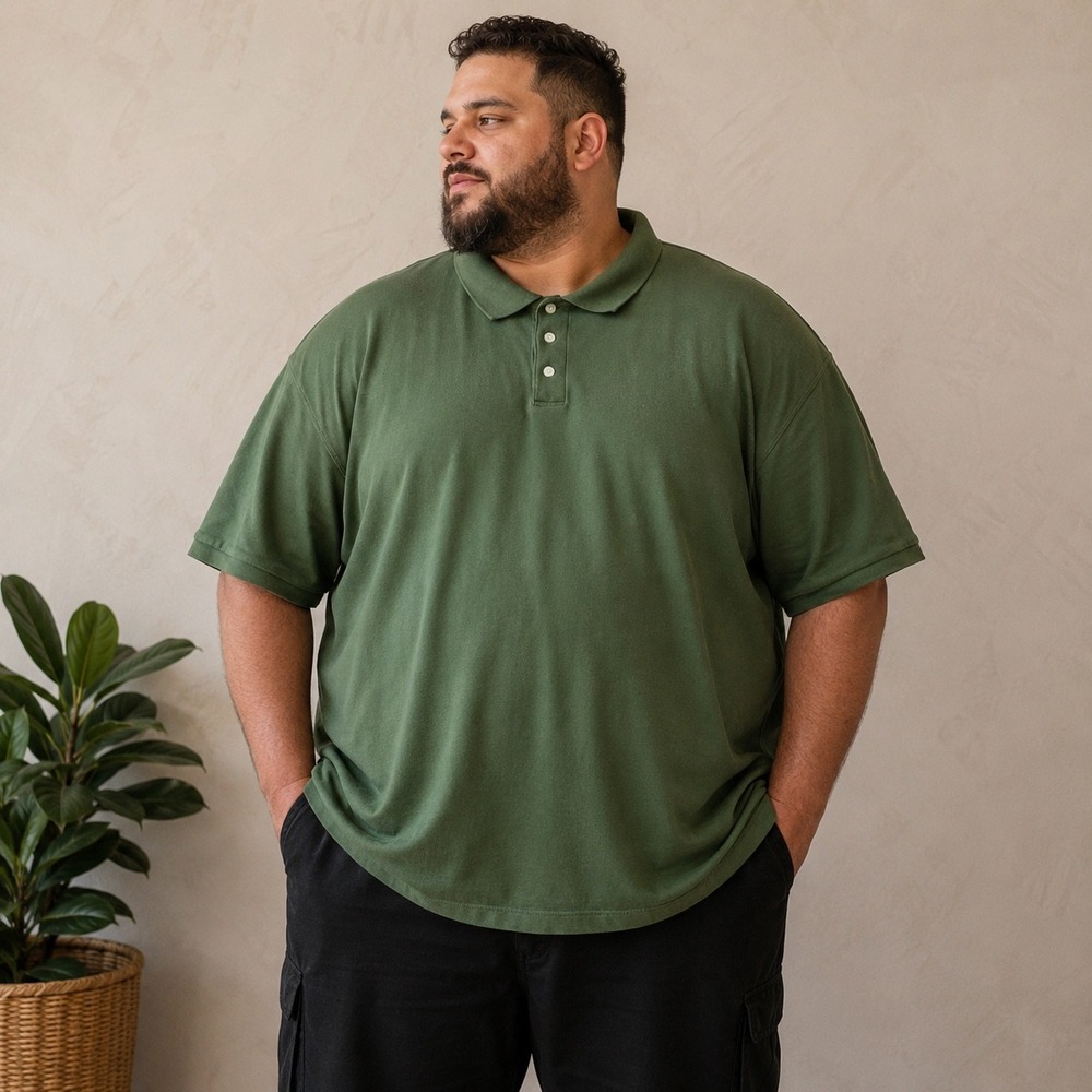 St Johns Bay Shirt Mens XXL Green Short Sleeve Pique Polo Cotton Y2K Casual